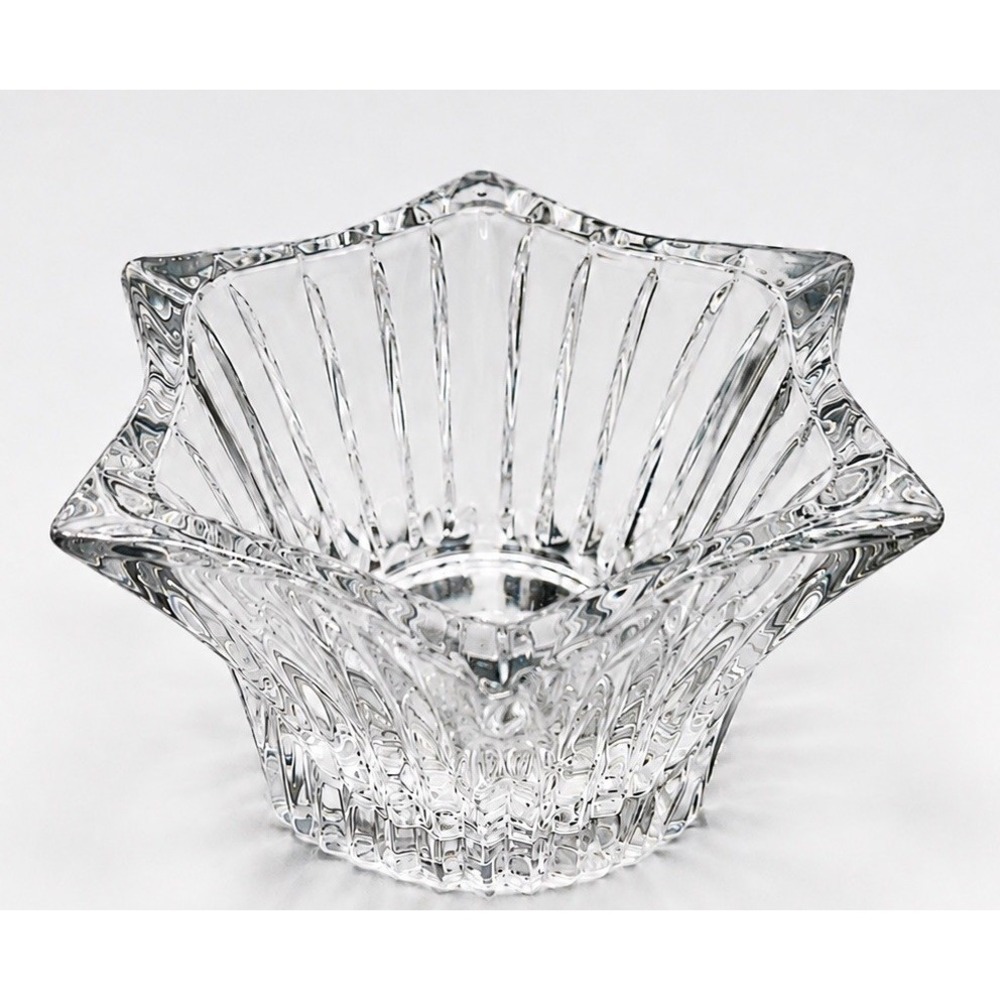 Mikasa Diamond Fire Glass 6 Point Star 5" Votive Candle Holder New In Box